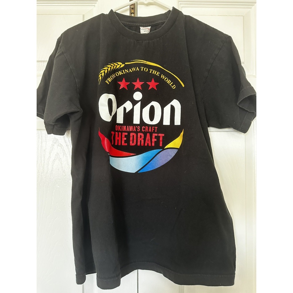Orion Beer T-shirt Okinawa Limited Edition Orion Genuine 沖縄 BLACK Size L - Picture 1 of 7